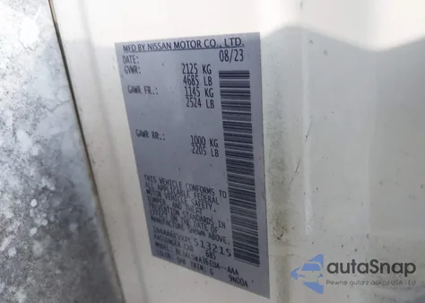 2023 Nissan Maxima Sr Xtronic Cvt from USA, damaged, VIN 1N4AA6EVXPC513215